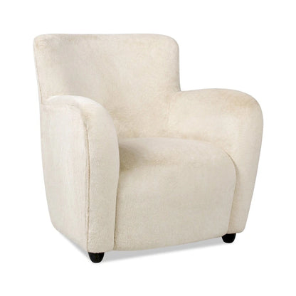 Wolffe 32  Transitional Faux Fur Upholstered Curved Arm Accent Chair