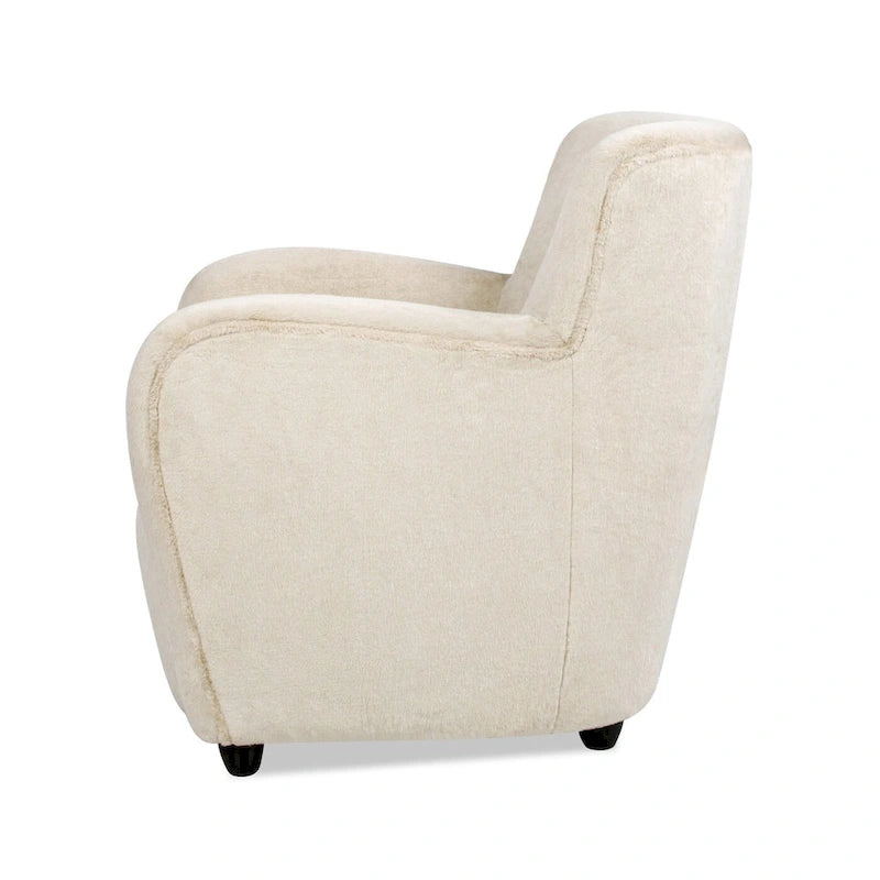 Wolffe 32  Transitional Faux Fur Upholstered Curved Arm Accent Chair