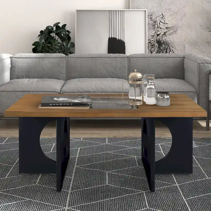 Contemporary Wood Rectangular Coffee Table