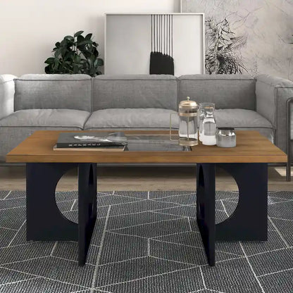 Contemporary Wood Rectangular Coffee Table