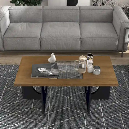 Contemporary Wood Rectangular Coffee Table