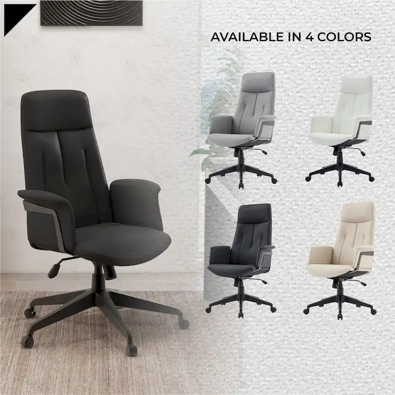 Leather Office Computer Chair Adjustable Height Swivel Desk Chair With Lumbar Support Inifini Collection