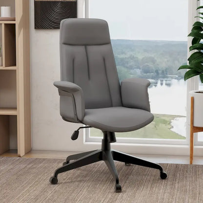 Leather Office Computer Chair Adjustable Height Swivel Desk Chair With Lumbar Support Inifini Collection