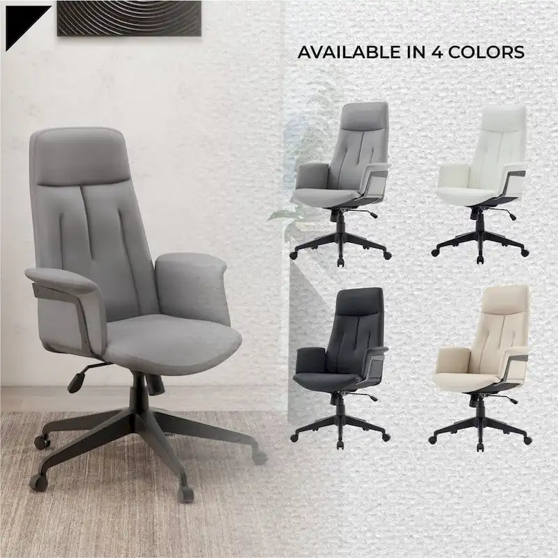 Leather Office Computer Chair Adjustable Height Swivel Desk Chair With Lumbar Support Inifini Collection