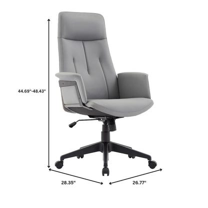 Leather Office Computer Chair Adjustable Height Swivel Desk Chair With Lumbar Support Inifini Collection