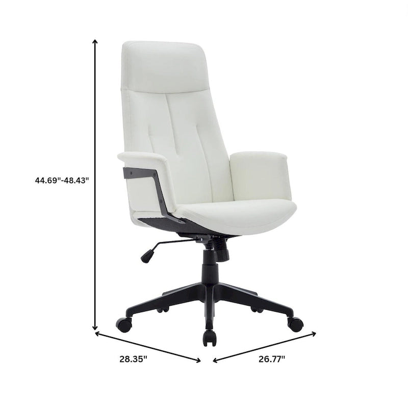 Leather Office Computer Chair Adjustable Height Swivel Desk Chair With Lumbar Support Inifini Collection