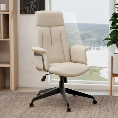 Leather Office Computer Chair Adjustable Height Swivel Desk Chair With Lumbar Support Inifini Collection