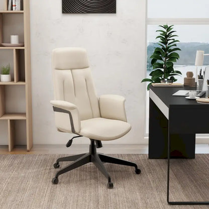 Leather Office Computer Chair Adjustable Height Swivel Desk Chair With Lumbar Support Inifini Collection