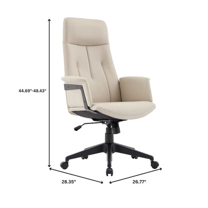Leather Office Computer Chair Adjustable Height Swivel Desk Chair With Lumbar Support Inifini Collection