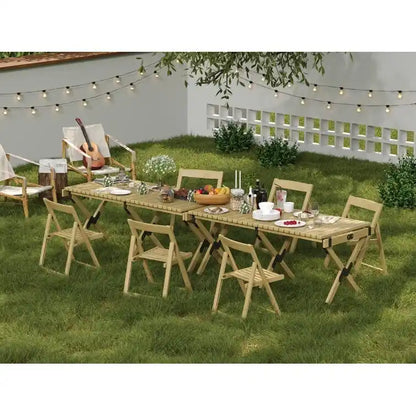 Stateside Wood Weather Resistant Outdoor Chair with Compact Folding Set of 2