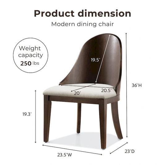 Furniture of America Liora Modern Dark Walnut Solid Wood Dining Chairs (Set of 2)