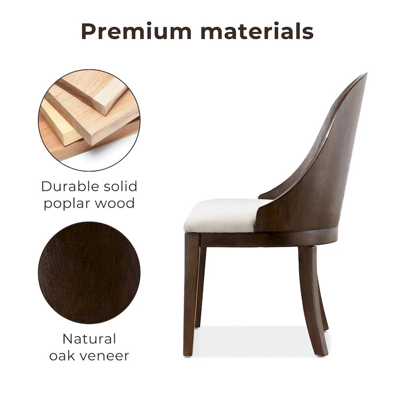 Furniture of America Liora Modern Dark Walnut Solid Wood Dining Chairs (Set of 2)