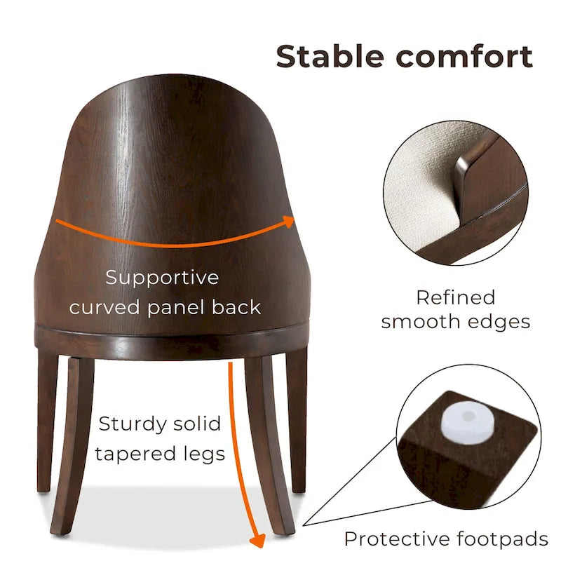 Furniture of America Liora Modern Dark Walnut Solid Wood Dining Chairs (Set of 2)