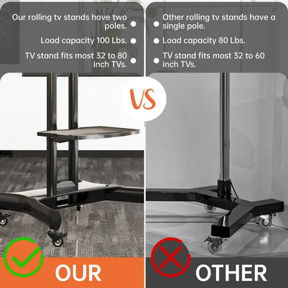 Universal Swivel TV Stand for 32-80 inch TVs, Height Adjustable Table Top TV Stand Mount with Tilt, Max VESA 600x400mm