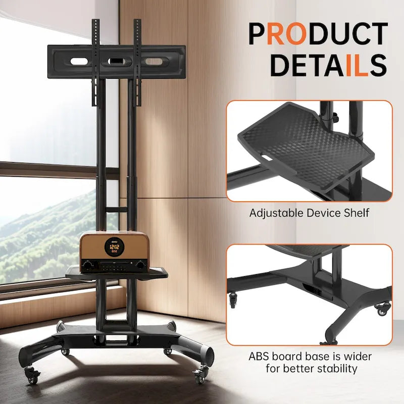 Universal Swivel TV Stand for 32-80 inch TVs, Height Adjustable Table Top TV Stand Mount with Tilt, Max VESA 600x400mm