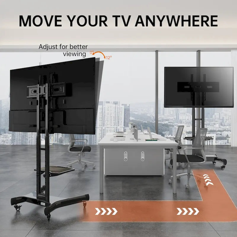 Universal Swivel TV Stand for 32-80 inch TVs, Height Adjustable Table Top TV Stand Mount with Tilt, Max VESA 600x400mm