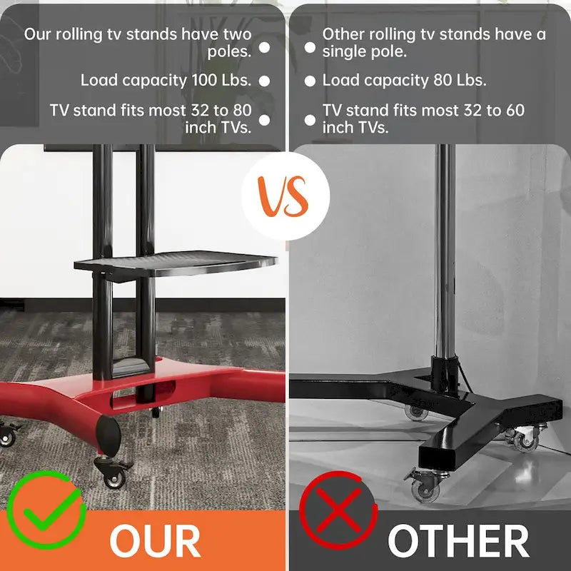 Universal Swivel TV Stand for 32-80 inch TVs, Height Adjustable Table Top TV Stand Mount with Tilt, Max VESA 600x400mm