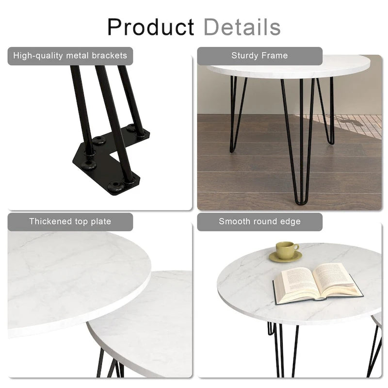 27.56  Round Nesting Coffee Table Set of 2