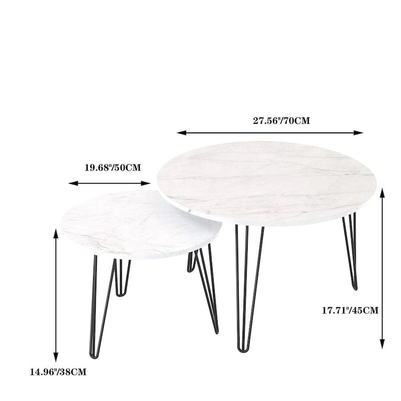 27.56  Round Nesting Coffee Table Set of 2