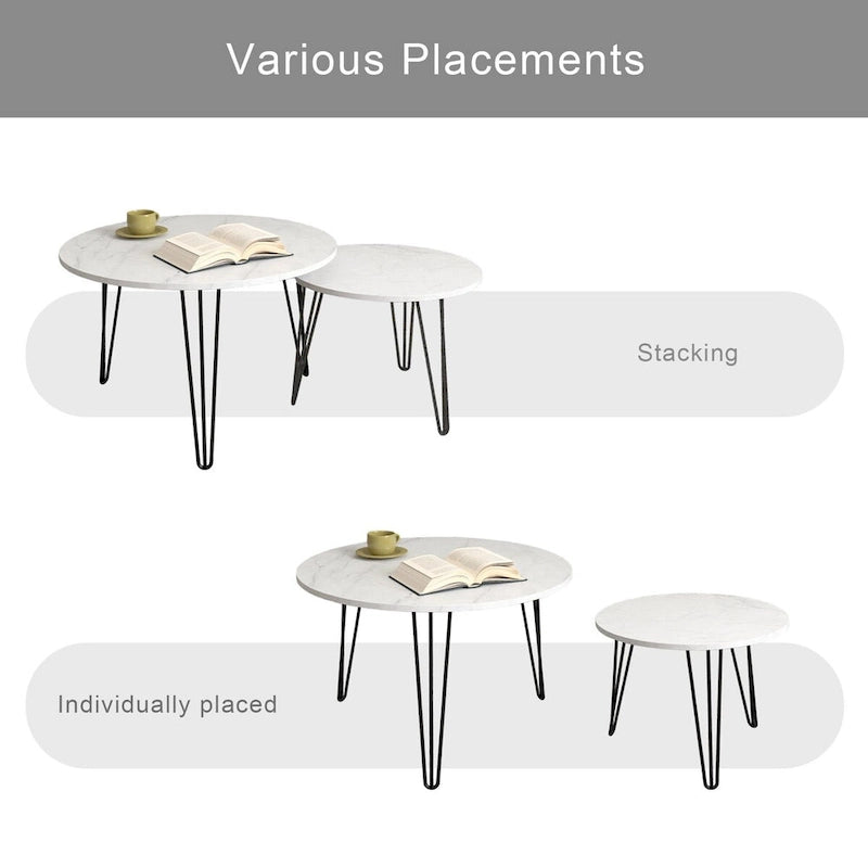 27.56  Round Nesting Coffee Table Set of 2