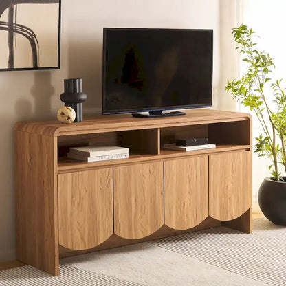 SAFAVIEH Home Narine 4 Door 2 Shelf Sideboard/Media Stand. - 61Wx18Dx32H