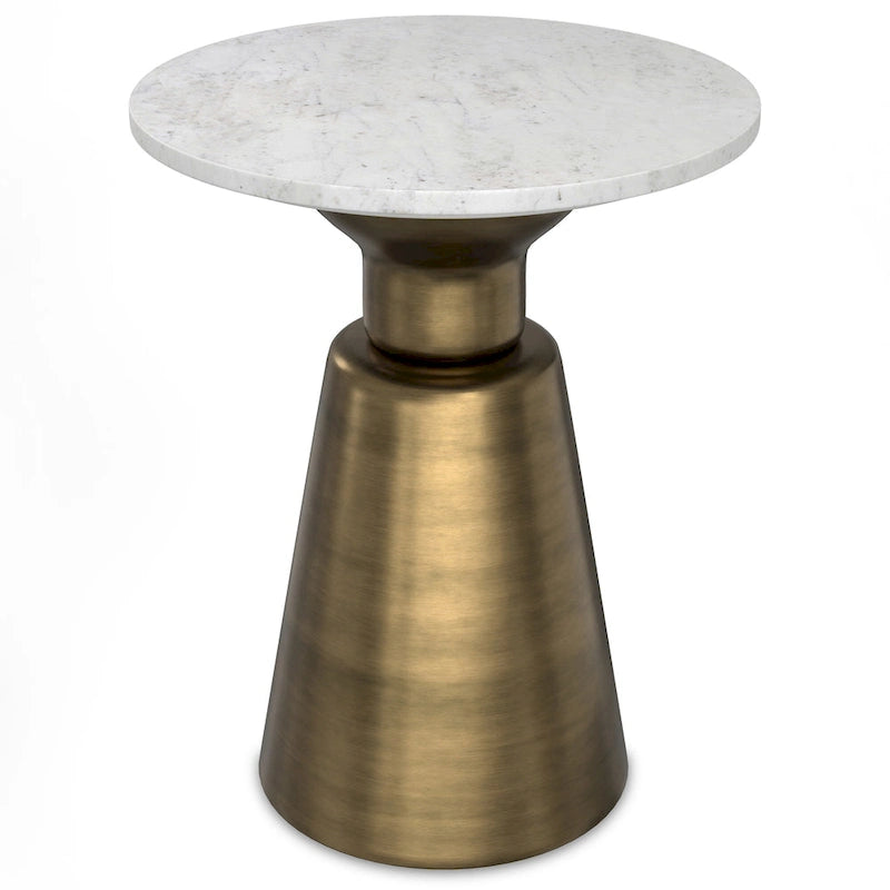 WYNDENHALL Viviana Modern 16 inch Wide Metal Side Table in Antique Brass - 16 inch Wide