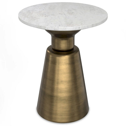 WYNDENHALL Viviana Modern 16 inch Wide Metal Side Table in Antique Brass - 16 inch Wide
