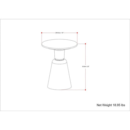 WYNDENHALL Viviana Modern 16 inch Wide Metal Side Table in Antique Brass - 16 inch Wide